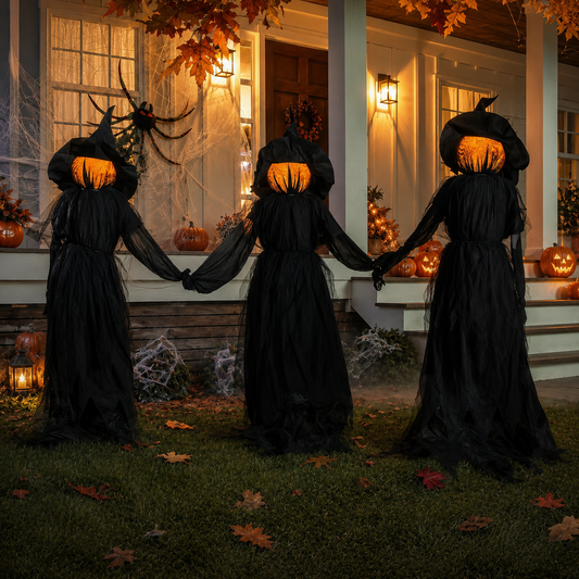 Lighted Halloween Witch Stakes (Set of 3)