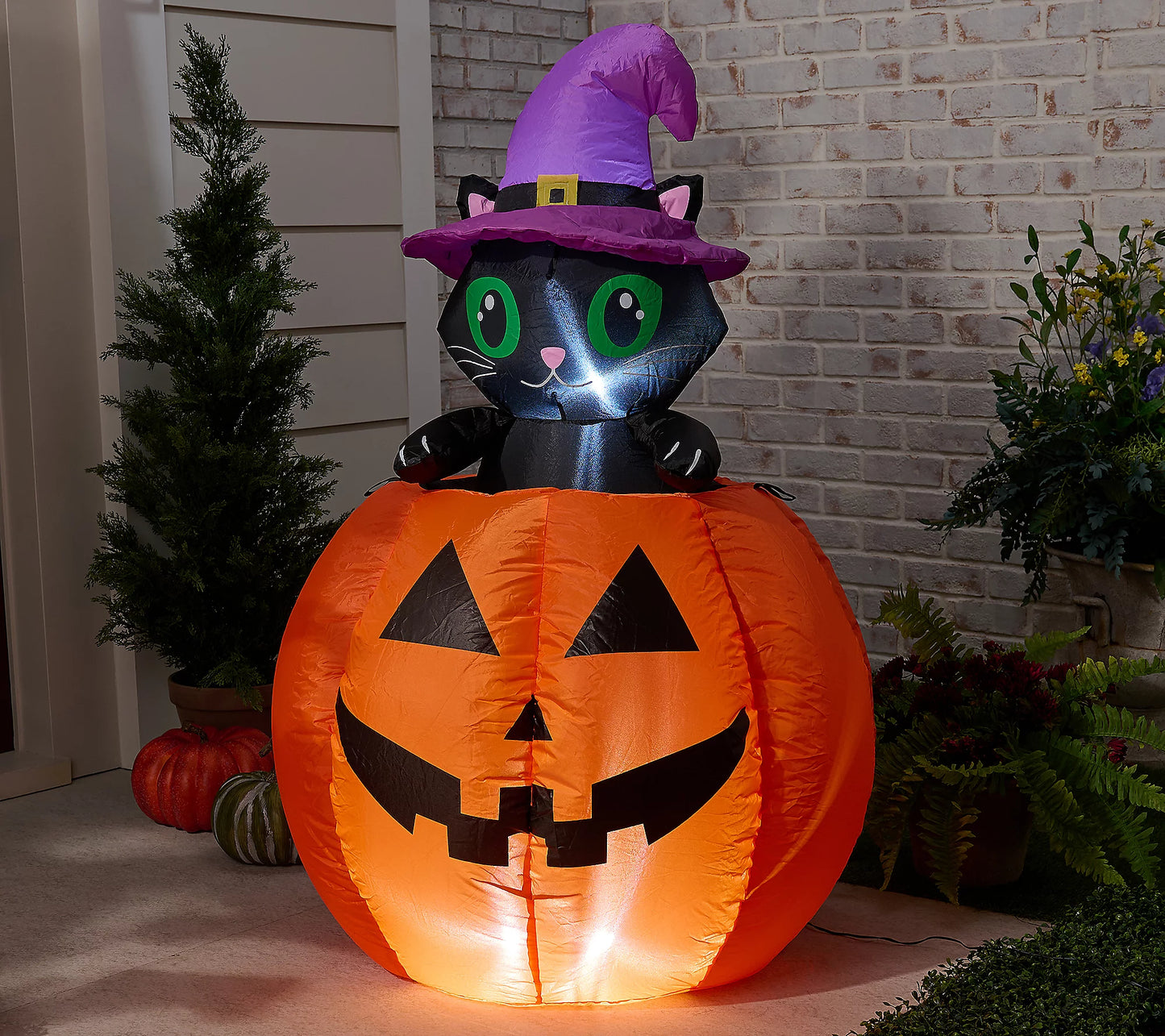 Inflatable Peek-A-Boo Cat Jack-O-Lantern