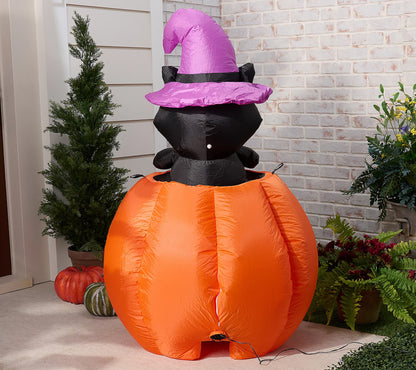 Inflatable Peek-A-Boo Cat Jack-O-Lantern