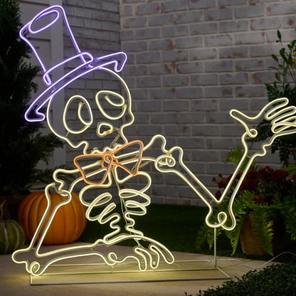 Oversized Neon 3D Halloween Statues